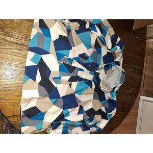 4XL SheIn Long Sleeve Tie Neck Blue Tan White Pink Grey Pullover Shirt Blouse